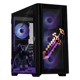 Foto 1 | Gabinete Gamer Xtreme Pc Gaming Minecraft Ender Dragon Micro Atx 4 Fan Usb-c Cristal Templado Frente Intercambiable Argb