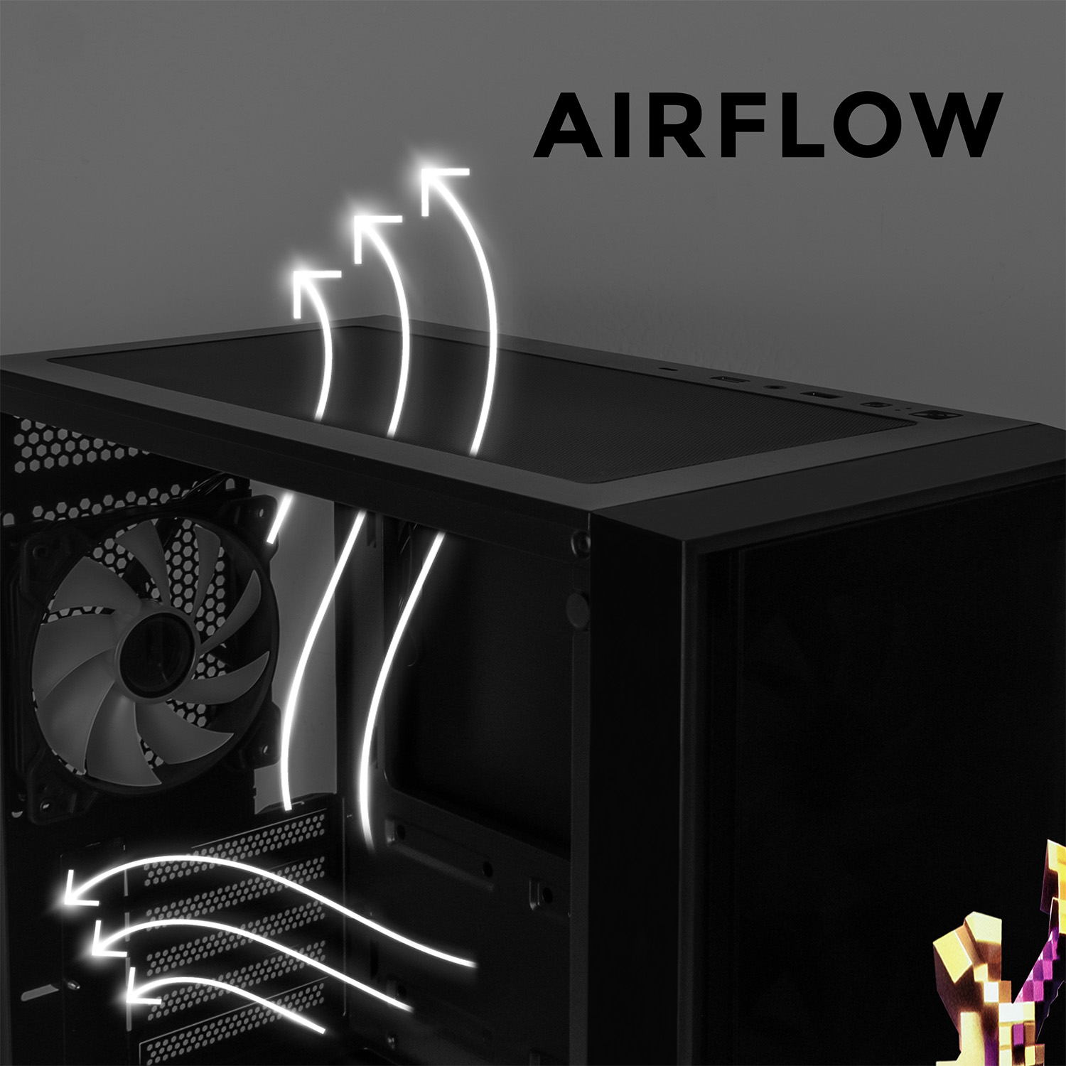 Foto 8 pulgar | Gabinete Gamer Xtreme Pc Gaming Minecraft Ender Dragon Micro Atx 4 Fan Usb-c Cristal Templado Frente Intercambiable Argb