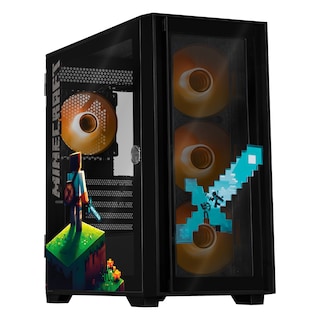Foto 1 | Gabinete Gamer Xtreme Pc Gaming Minecraft Steve Micro Torre Micro Atx 4 Fan Usb-c Cristal Templado Frente Intercamb
