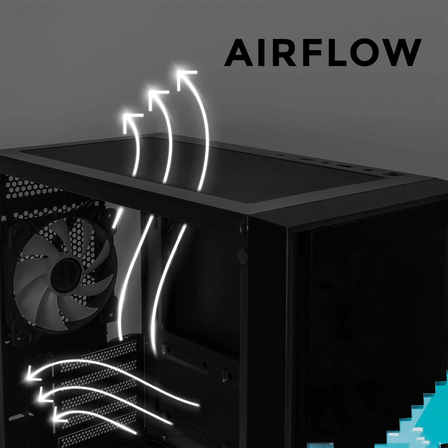 Foto 8 pulgar | Gabinete Gamer Xtreme Pc Gaming Minecraft Steve Micro Torre Micro Atx 4 Fan Usb-c Cristal Templado Frente Intercamb
