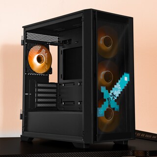Foto 8 | Gabinete Gamer Xtreme Pc Gaming Minecraft Steve Micro Torre Micro Atx 4 Fan Usb-c Cristal Templado Frente Intercamb