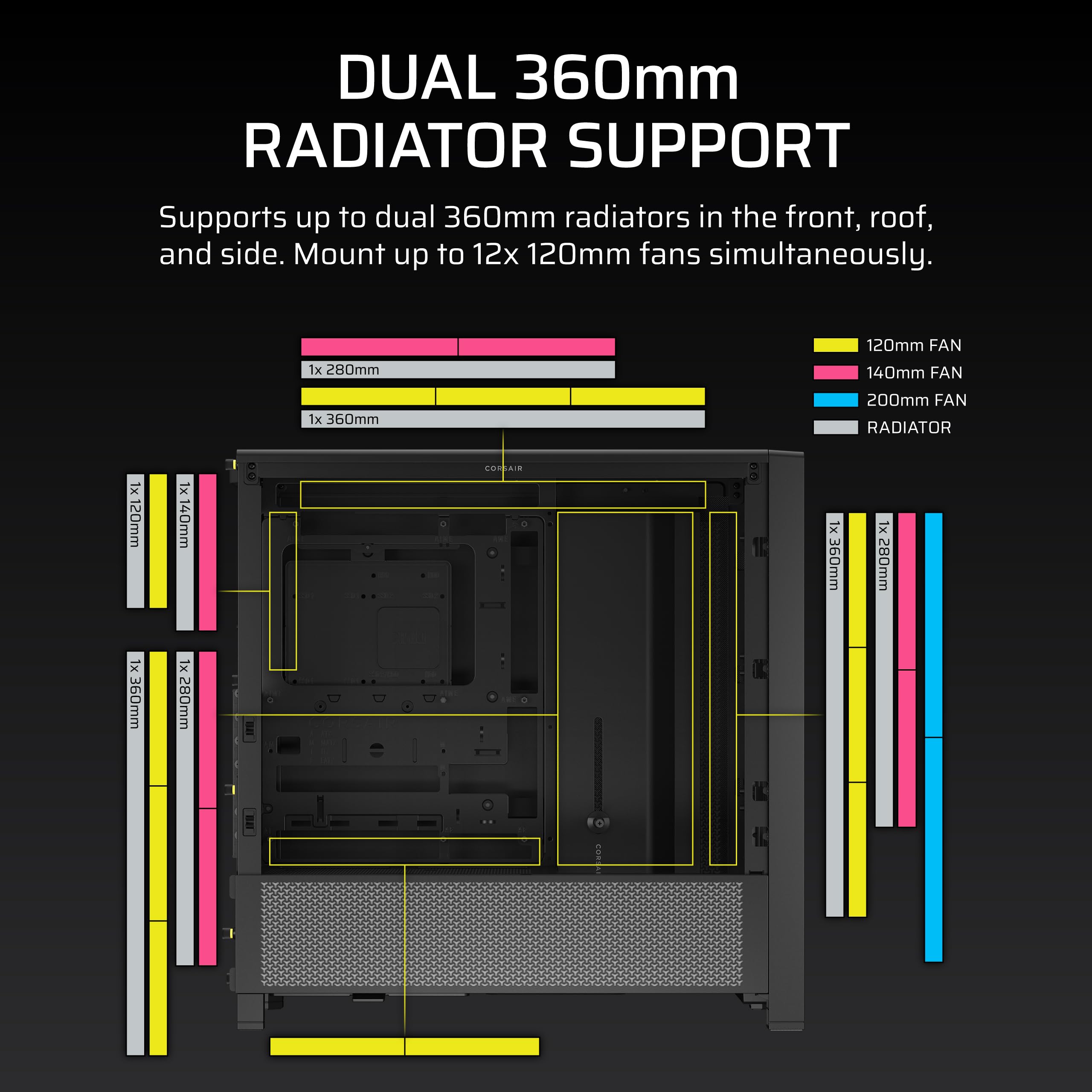 Foto 8 pulgar | Carcasa Para Pc Corsair Frame 4000d Modular Mid-tower Atx Negra - Venta Internacional