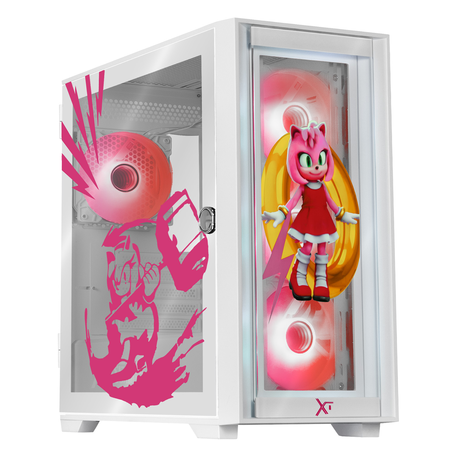 Foto 2 pulgar | Gabinete Gamer Xtreme Pc Gaming Ring Amy Edition Mini Torre Micro Atx 4 Fan Argb Usb-c Cristal Templado Frente Inte