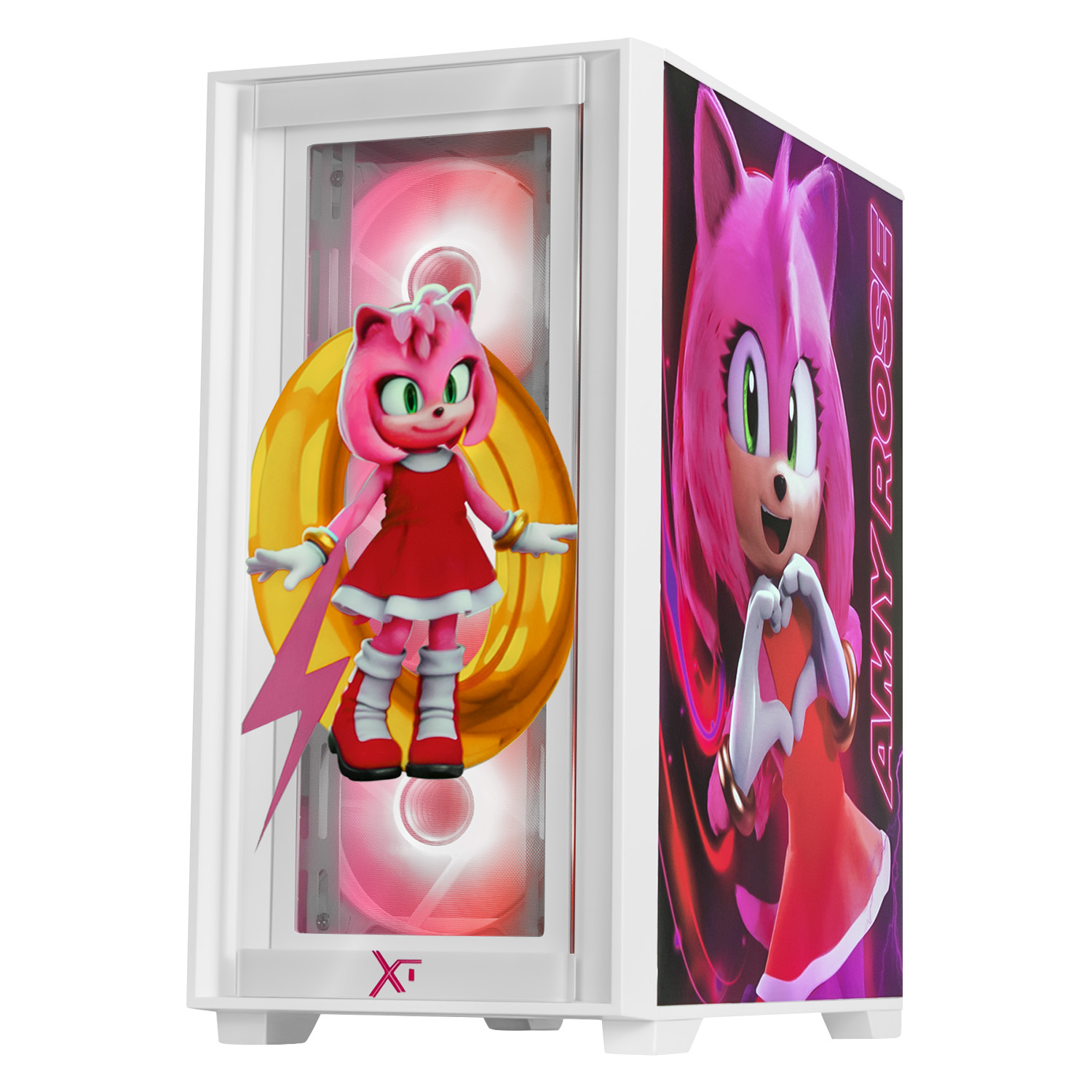 Foto 3 pulgar | Gabinete Gamer Xtreme Pc Gaming Ring Amy Edition Mini Torre Micro Atx 4 Fan Argb Usb-c Cristal Templado Frente Inte
