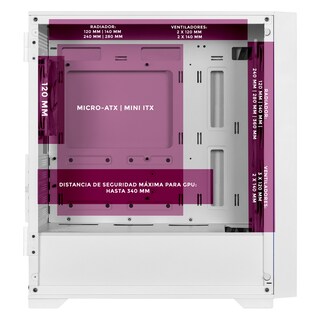 Foto 3 | Gabinete Gamer Xtreme Pc Gaming Ring Amy Edition Mini Torre Micro Atx 4 Fan Argb Usb-c Cristal Templado Frente Inte