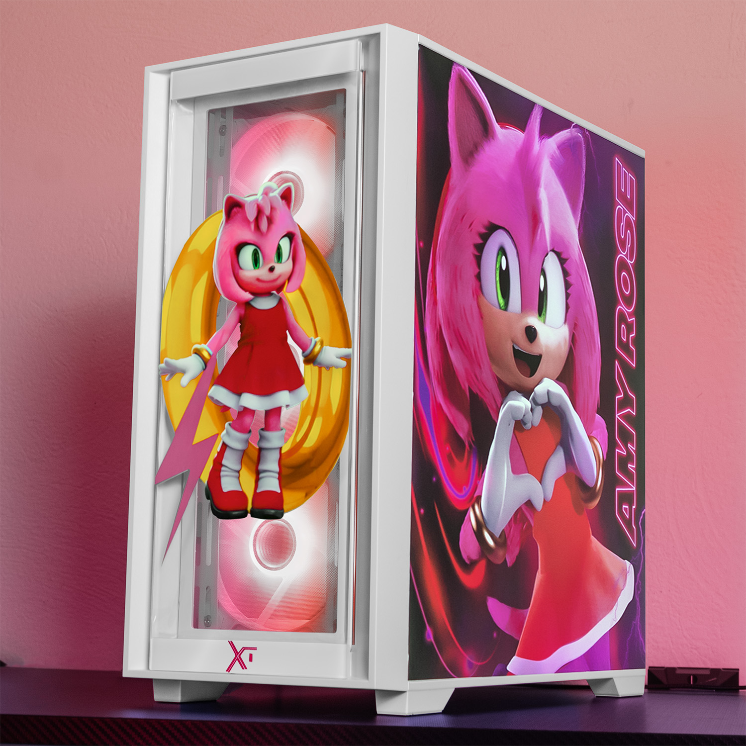 Foto 9 pulgar | Gabinete Gamer Xtreme Pc Gaming Ring Amy Edition Mini Torre Micro Atx 4 Fan Argb Usb-c Cristal Templado Frente Inte