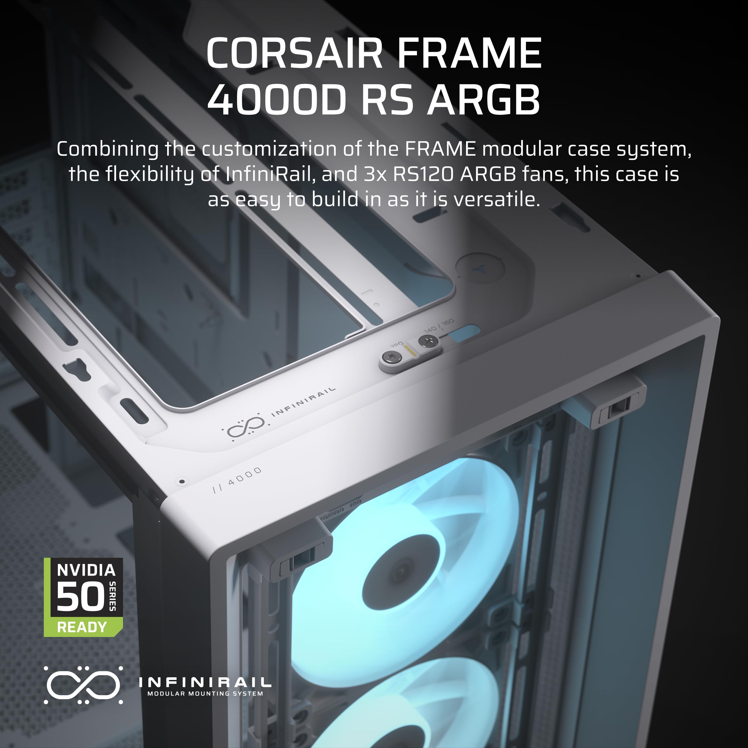Foto 3 pulgar | Funda Para Pc Corsair Frame 4000d Rs Argb Modular Mid-tower Blanca - Venta Internacional.