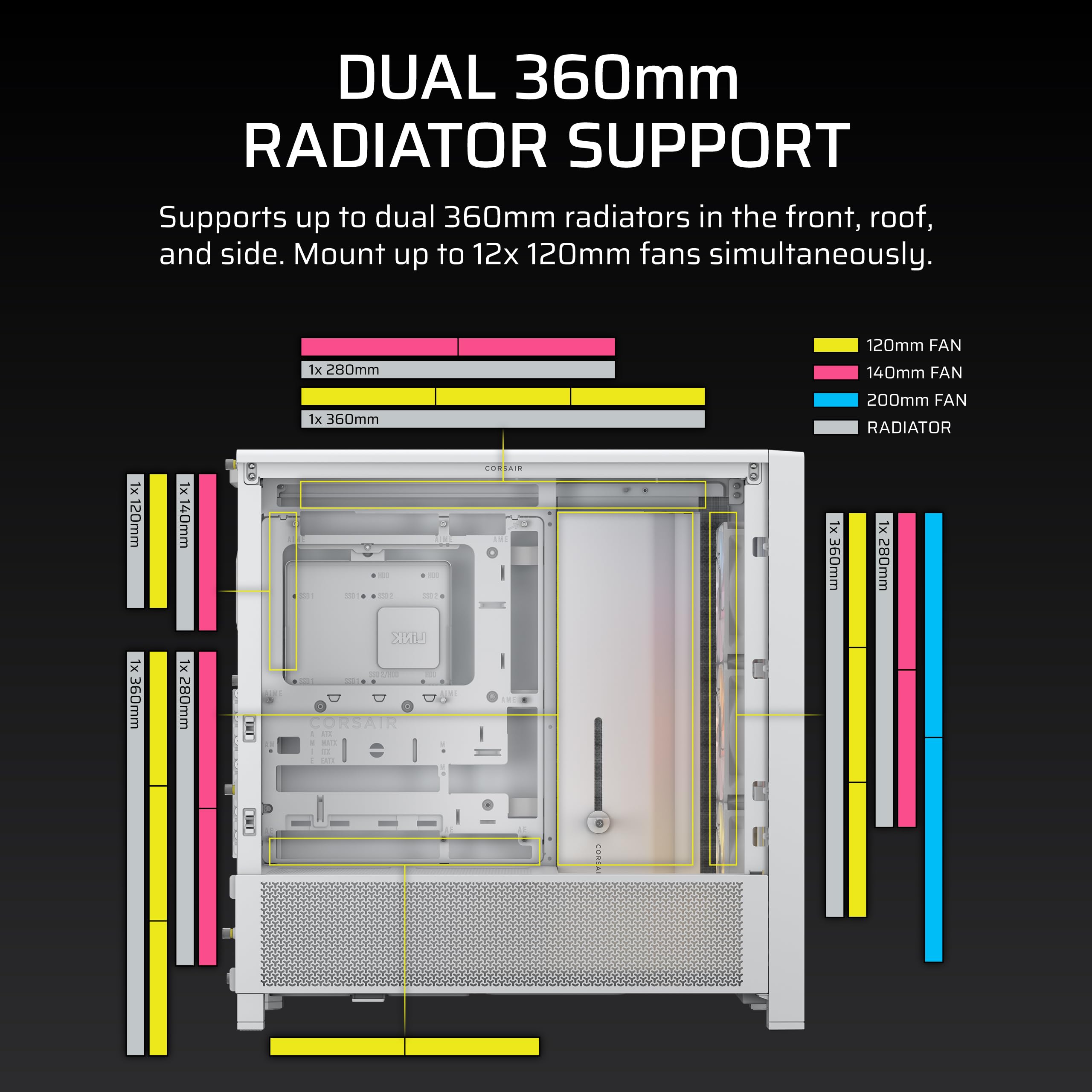 Foto 8 pulgar | Funda Para Pc Corsair Frame 4000d Rs Argb Modular Mid-tower Blanca - Venta Internacional.