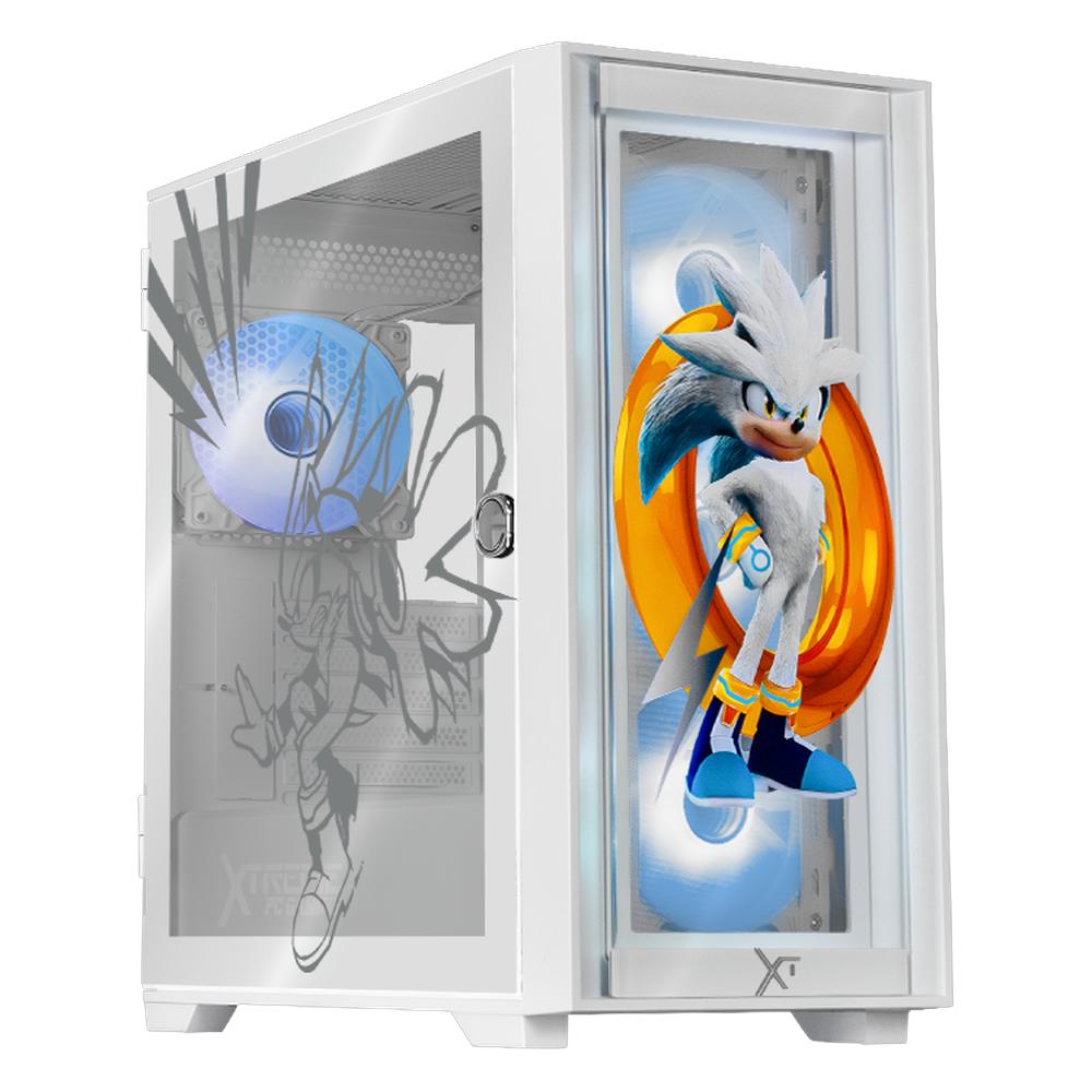 Foto 2 pulgar | Gabinete Gamer Xtreme Pc Gaming Ring Silver Edition Micro Atx 4 Fan Argb Usb-c Cristal Templado Frente Intercambiable