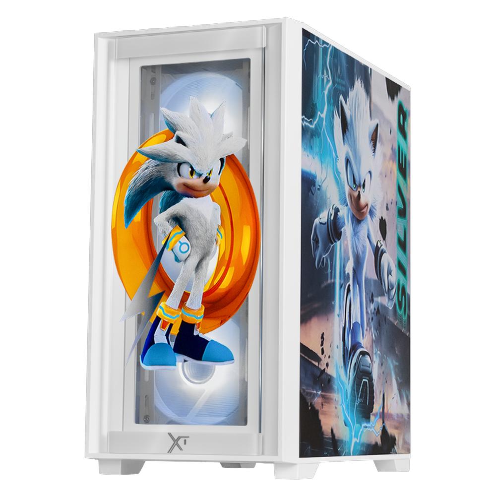 Foto 3 pulgar | Gabinete Gamer Xtreme Pc Gaming Ring Silver Edition Micro Atx 4 Fan Argb Usb-c Cristal Templado Frente Intercambiable
