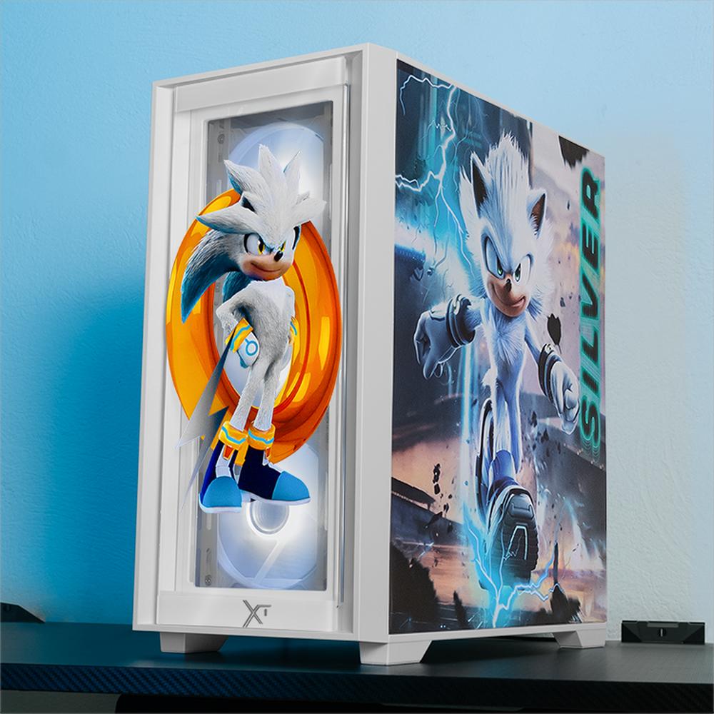Foto 7 pulgar | Gabinete Gamer Xtreme Pc Gaming Ring Silver Edition Micro Atx 4 Fan Argb Usb-c Cristal Templado Frente Intercambiable