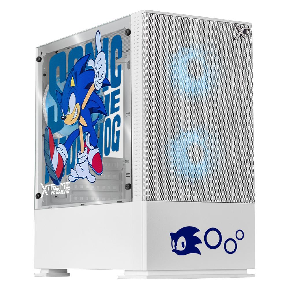 Foto 2 pulgar | Gabinete Gamer Xtreme Pc Gaming Sonic Comic Edition Mini Torre Micro Atx 3 Fan Argb Mesh Cristal Templado