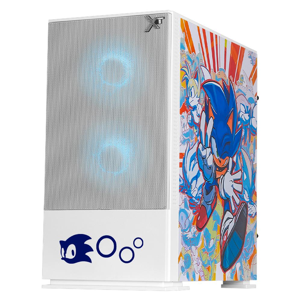 Foto 3 pulgar | Gabinete Gamer Xtreme Pc Gaming Sonic Comic Edition Mini Torre Micro Atx 3 Fan Argb Mesh Cristal Templado