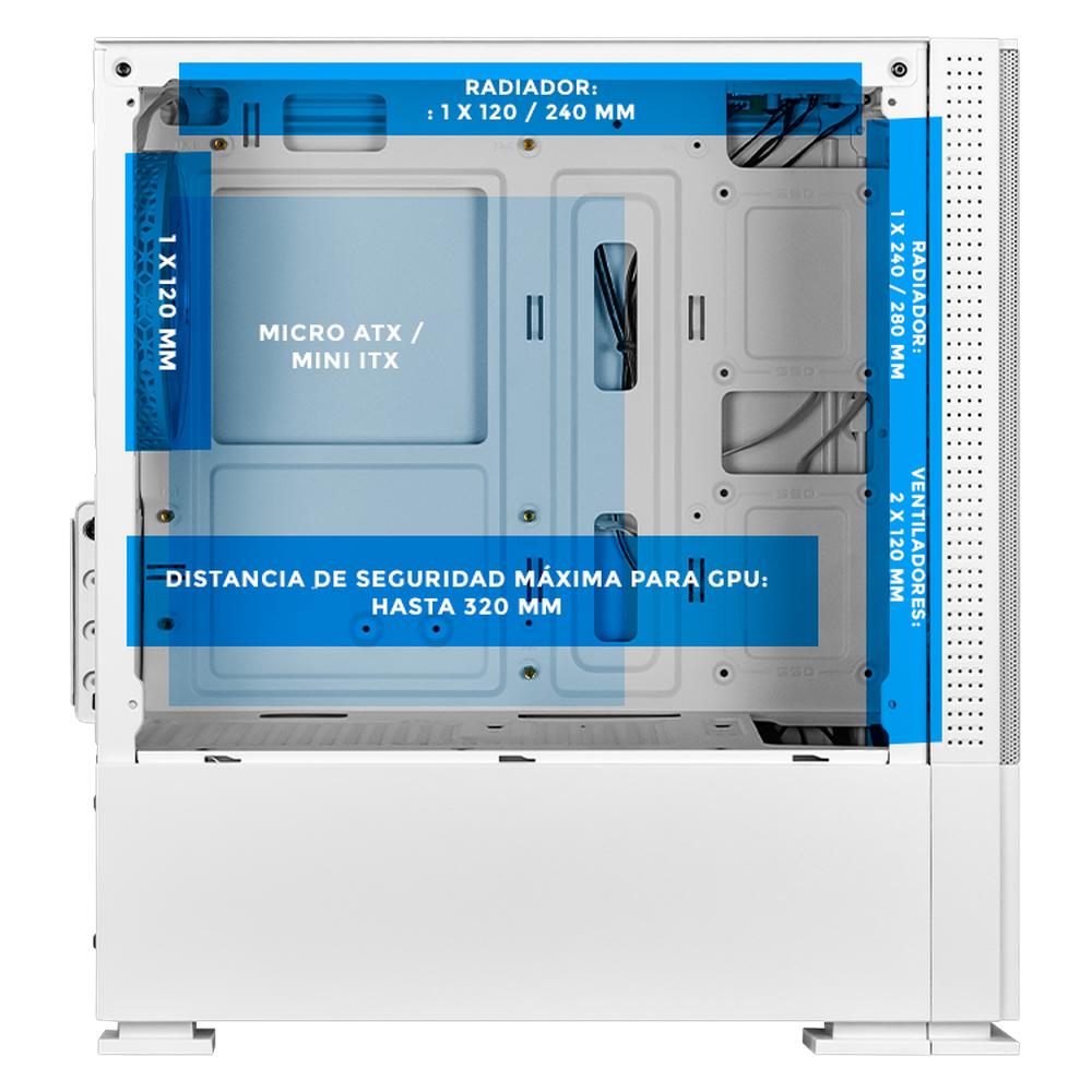 Foto 4 pulgar | Gabinete Gamer Xtreme Pc Gaming Sonic Comic Edition Mini Torre Micro Atx 3 Fan Argb Mesh Cristal Templado