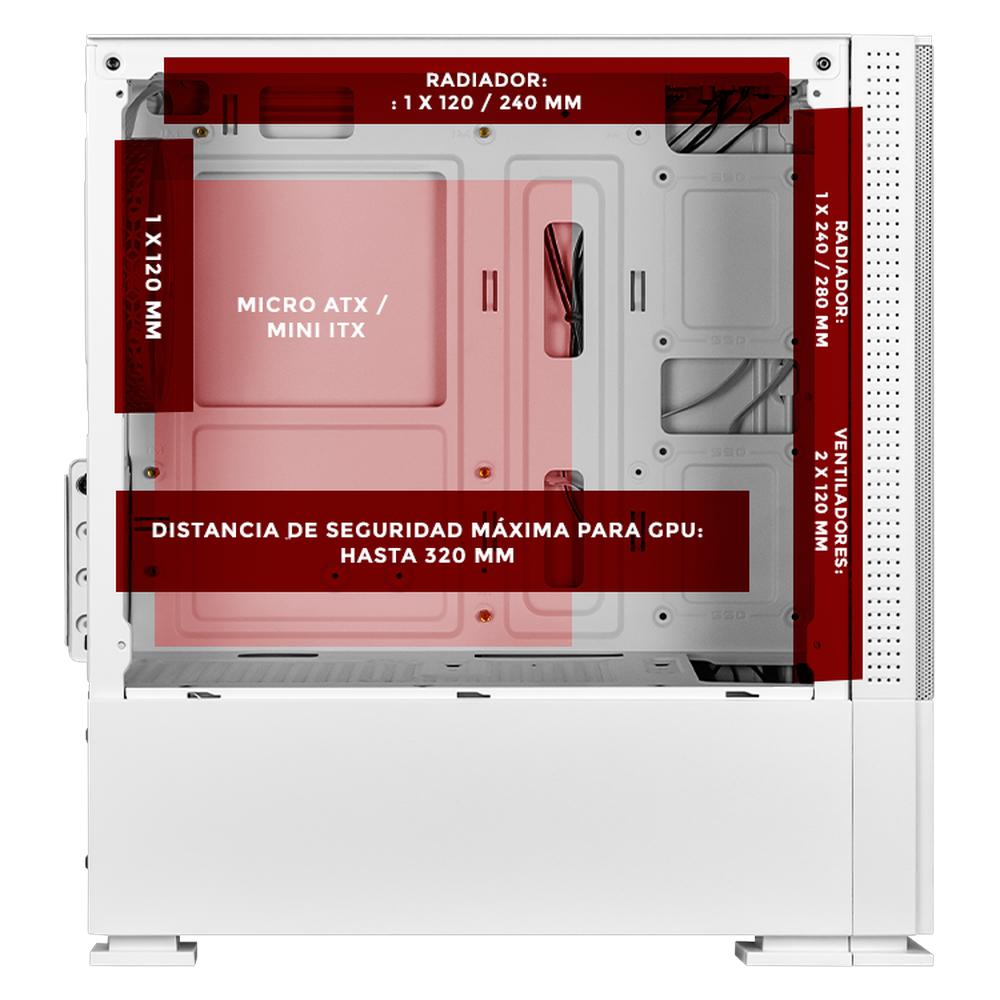 Foto 4 pulgar | Gabinete Gamer Xtreme Pc Gaming Knuckles Comic Edition Mini Torre Micro Atx 3 Fan Argb Mesh Cristal Templado