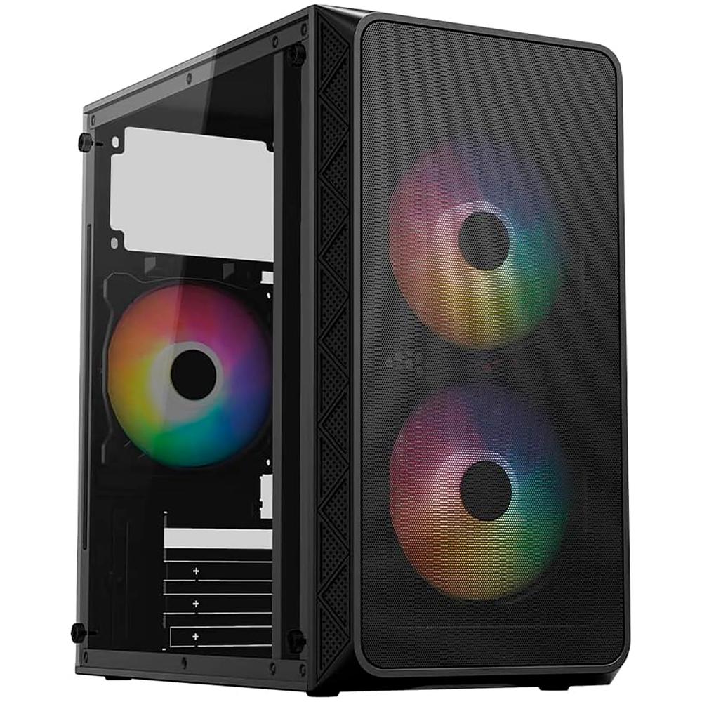 Foto 2 pulgar | Gabinete Acteck Doom Pro Mesh Gi730m Micro Atx Mini Torre 3 Fan Fuente 600w Cristal Templado Frente Malla Negro