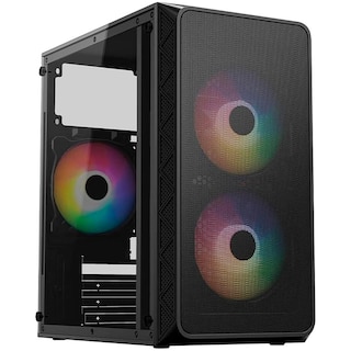 Foto 1 | Gabinete Acteck Doom Pro Mesh Gi730m Micro Atx Mini Torre 3 Fan Fuente 600w Cristal Templado Frente Malla Negro