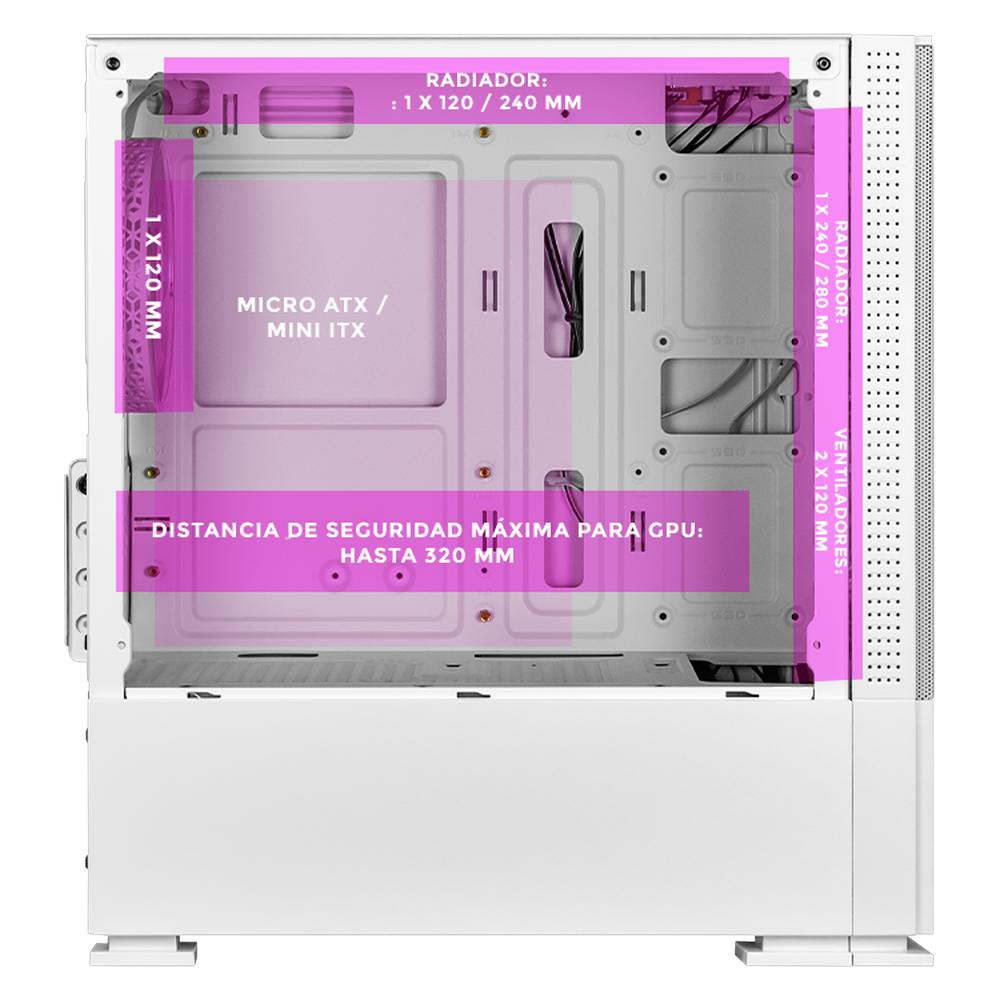 Foto 4 pulgar | Gabinete Gamer Xtreme Pc Gaming Amy Comic Edition Mini Torre Micro Atx 3 Fan Argb Mesh Cristal Templado