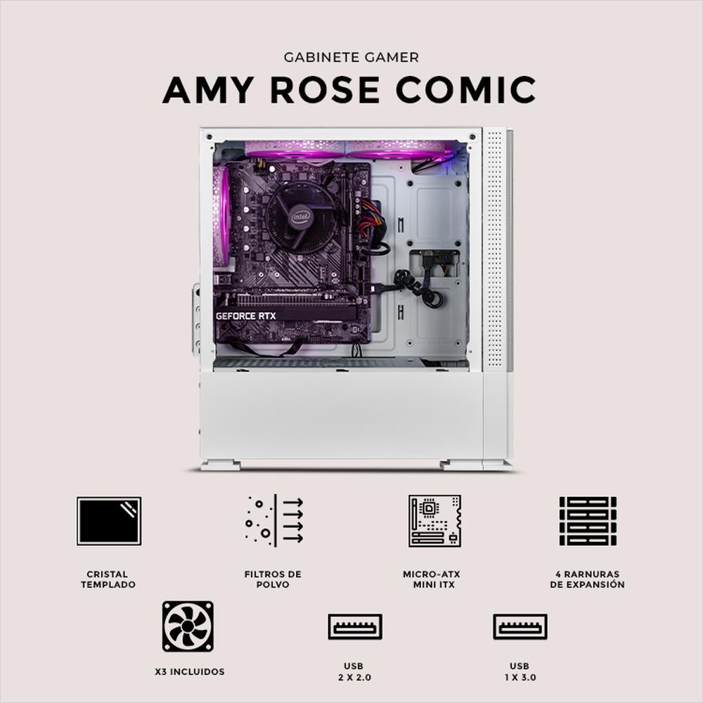 Foto 6 pulgar | Gabinete Gamer Xtreme Pc Gaming Amy Comic Edition Mini Torre Micro Atx 3 Fan Argb Mesh Cristal Templado