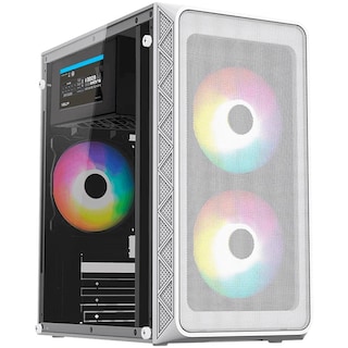 Foto 1 | Gabinete Acteck Doom Pro Mesh Gi730m Micro Atx Mini Torre 3 Fan Fuente 600w Cristal Templado Frente Malla Blanco