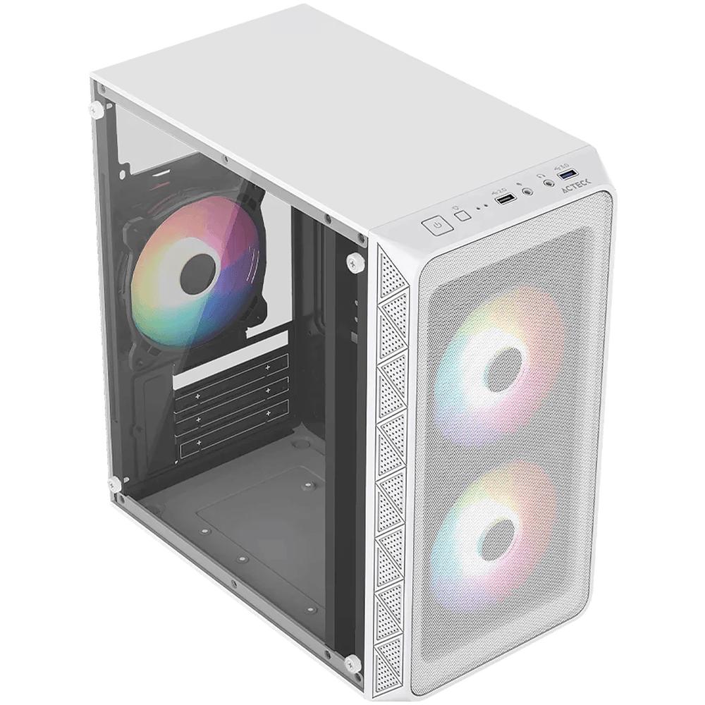 Foto 3 pulgar | Gabinete Acteck Doom Pro Mesh Gi730m Micro Atx Mini Torre 3 Fan Fuente 600w Cristal Templado Frente Malla Blanco