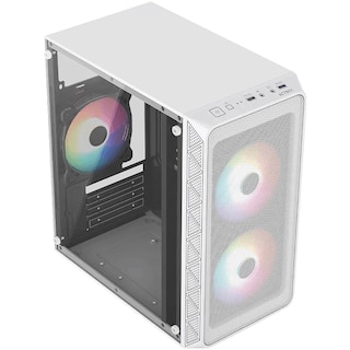 Foto 2 | Gabinete Acteck Doom Pro Mesh Gi730m Micro Atx Mini Torre 3 Fan Fuente 600w Cristal Templado Frente Malla Blanco