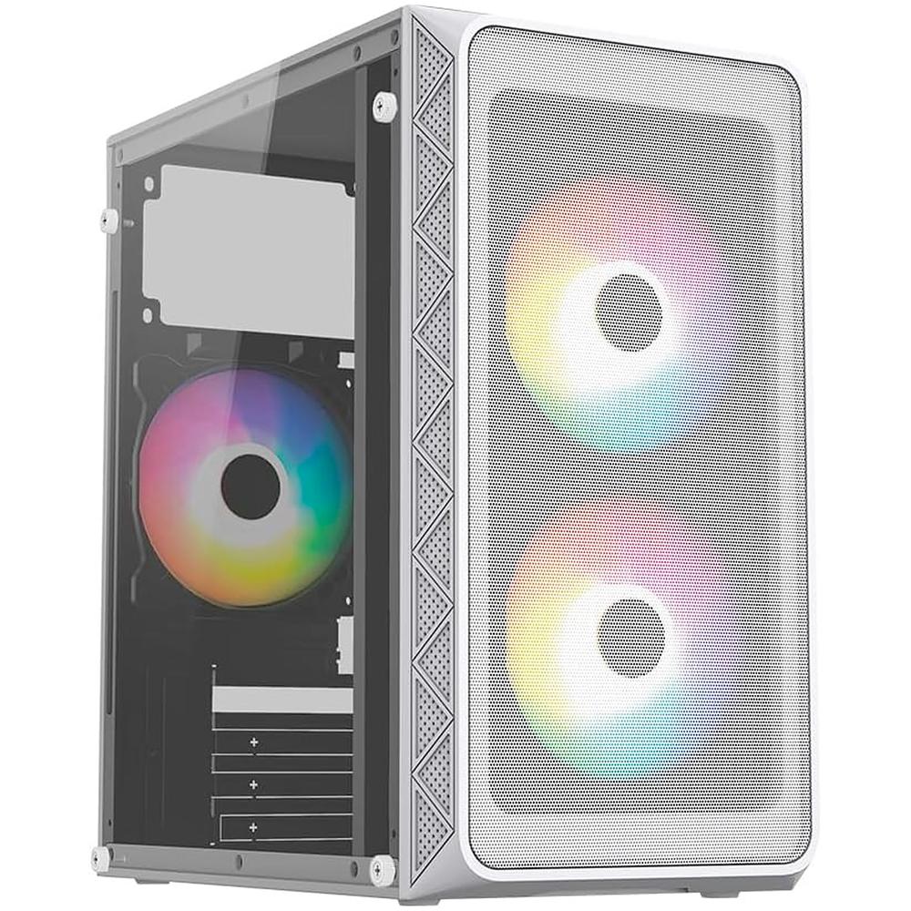 Foto 6 pulgar | Gabinete Acteck Doom Pro Mesh Gi730m Micro Atx Mini Torre 3 Fan Fuente 600w Cristal Templado Frente Malla Blanco