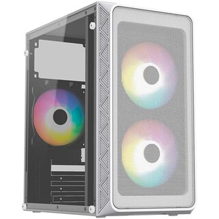 Foto 5 | Gabinete Acteck Doom Pro Mesh Gi730m Micro Atx Mini Torre 3 Fan Fuente 600w Cristal Templado Frente Malla Blanco