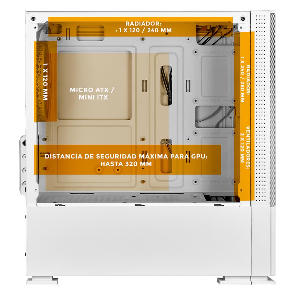 Foto 4 pulgar | Gabinete Gamer Xtreme Pc Gaming Tails Comic Edition Mini Torre Micro Atx 3 Fan Argb Mesh Cristal Templado