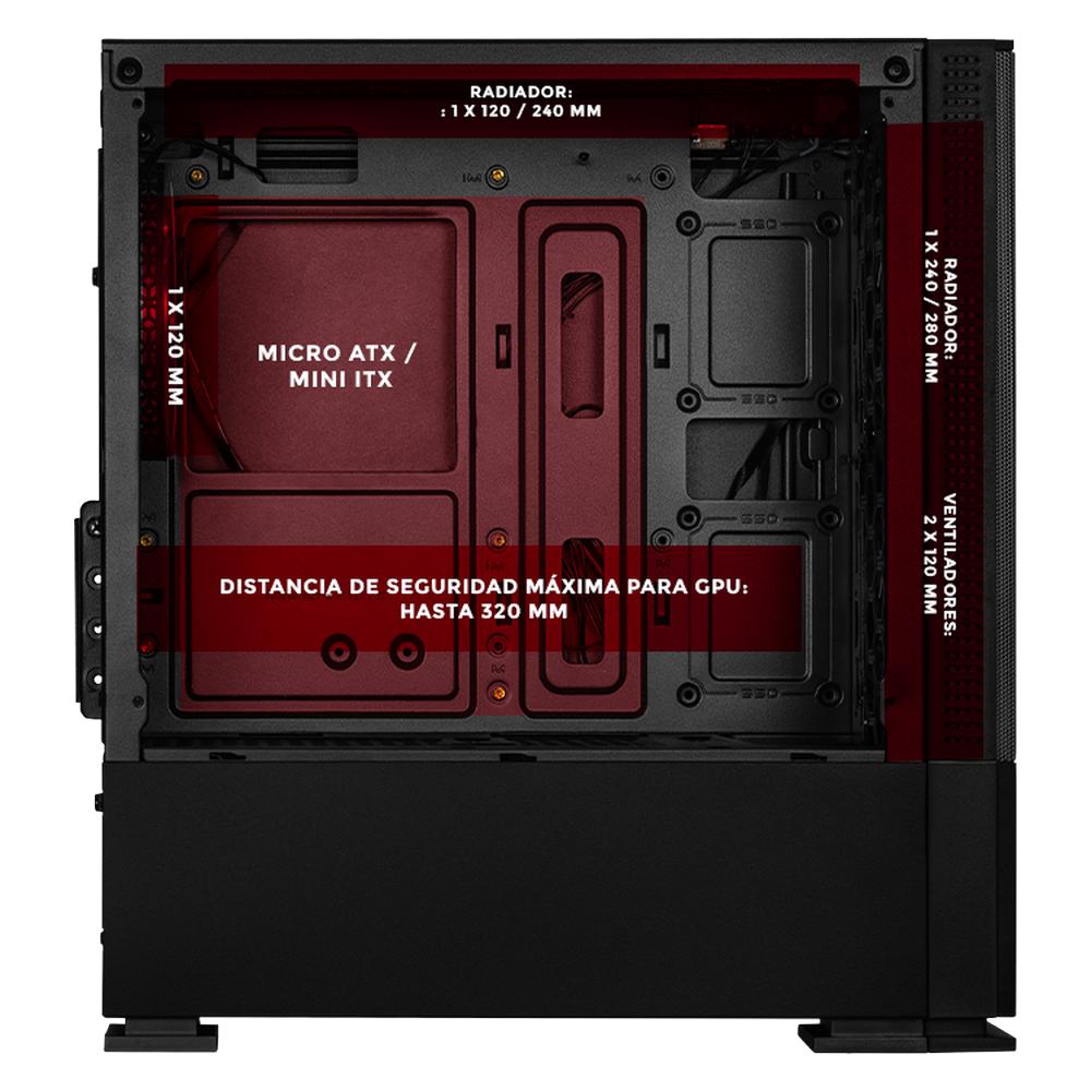 Foto 4 pulgar | Gabinete Xtreme Pc Gaming Sonic Shadow Comic Edition Mini Torre 3 Fan Argb Negro Cxtscaibk