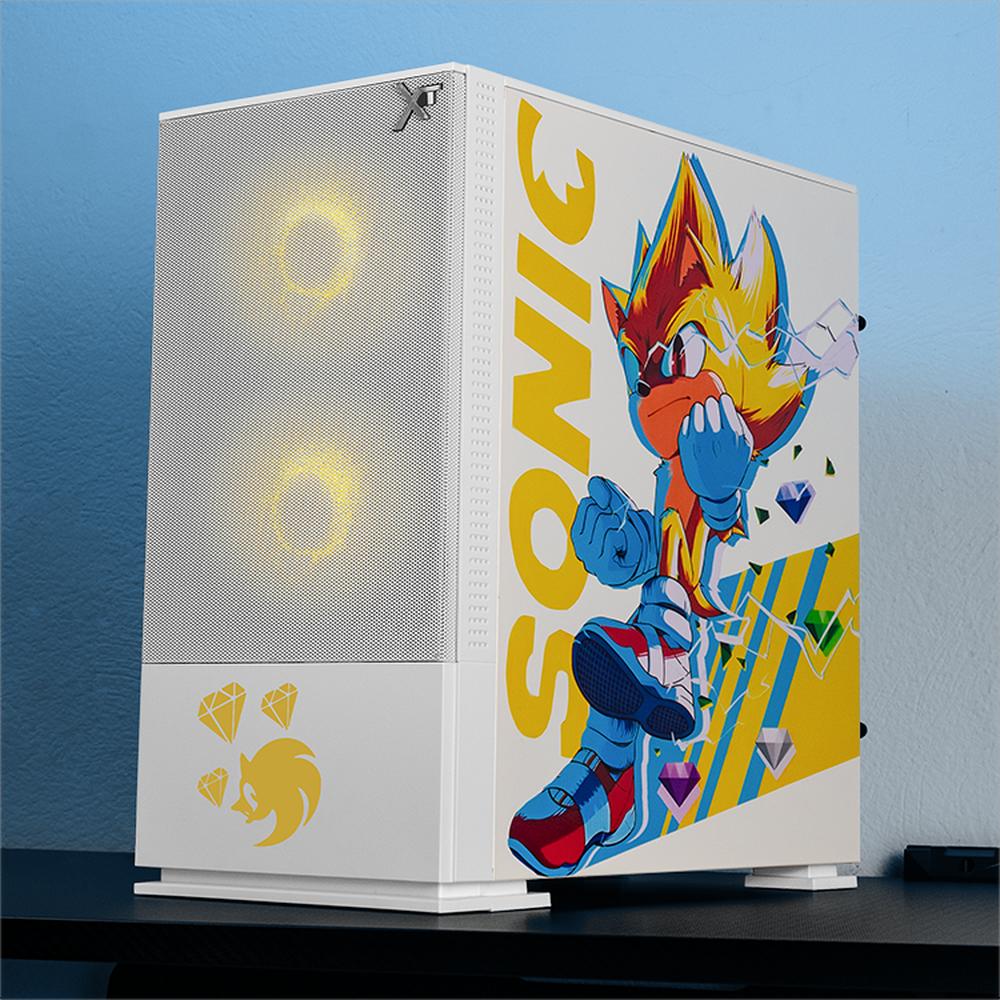 Foto 7 pulgar | Gabinete Xtreme Pc Gaming Sonic Super Sonic Comic Edition Mini Torre 3 Fan Argb Blanco Cxtsuaiwt