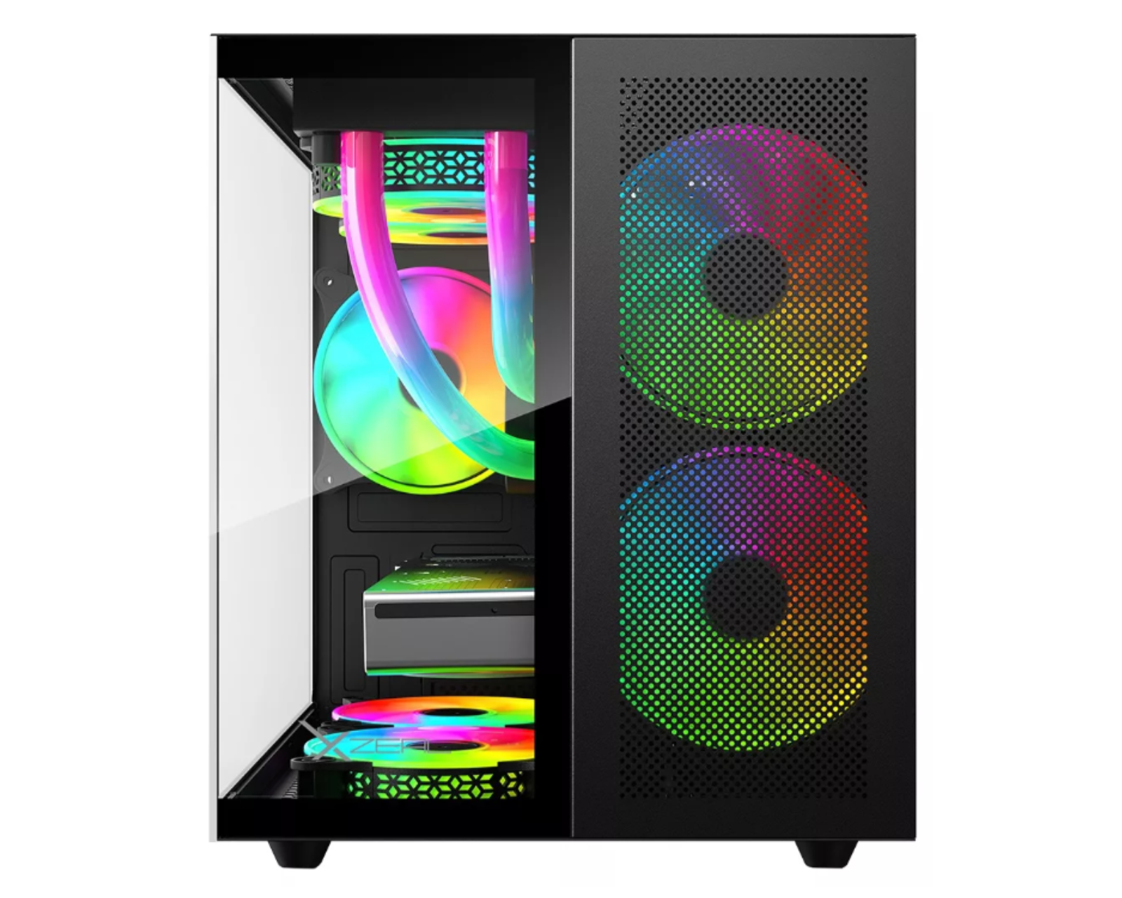 Foto 4 pulgar | Gabinete Xzeal Xzgamc1b Cxi1 Cubo Mini Torre C/ventana Argb Usb 3.0/1.1 3 Ventiladores Argb Instalados Negro Micro Atx