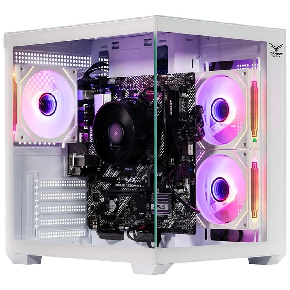 Foto 2 pulgar | Gabinete Gamer Naceb Starfall Micro Atx Mini Torre 3 Fan Cristal Templado Argb Blanco