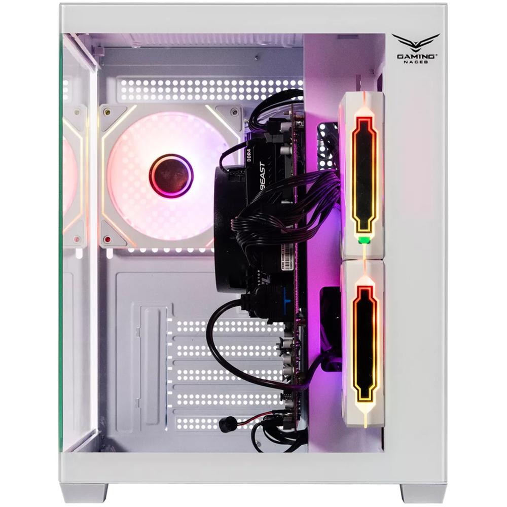 Foto 2 | Gabinete Gamer Naceb Starfall Micro Atx Mini Torre 3 Fan Cristal Templado Argb Blanco