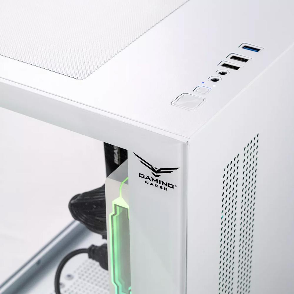 Foto 4 pulgar | Gabinete Gamer Naceb Starfall Micro Atx Mini Torre 3 Fan Cristal Templado Argb Blanco