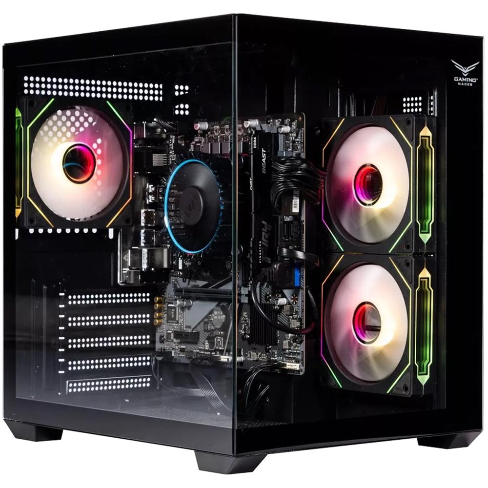 Foto 2 pulgar | Gabinete Gamer Naceb Starfall Micro Atx Mini Torre 3 Fan Cristal Templado Argb Negro