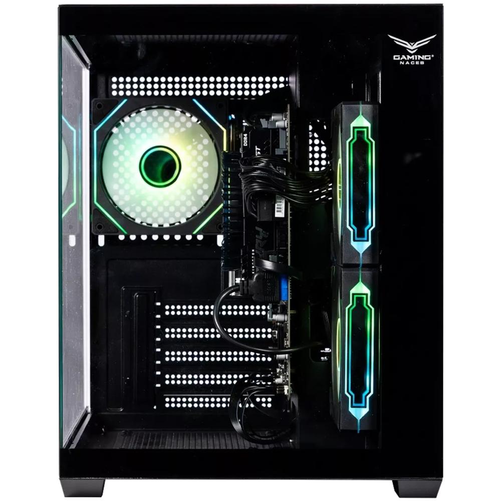 Foto 3 pulgar | Gabinete Gamer Naceb Starfall Micro Atx Mini Torre 3 Fan Cristal Templado Argb Negro