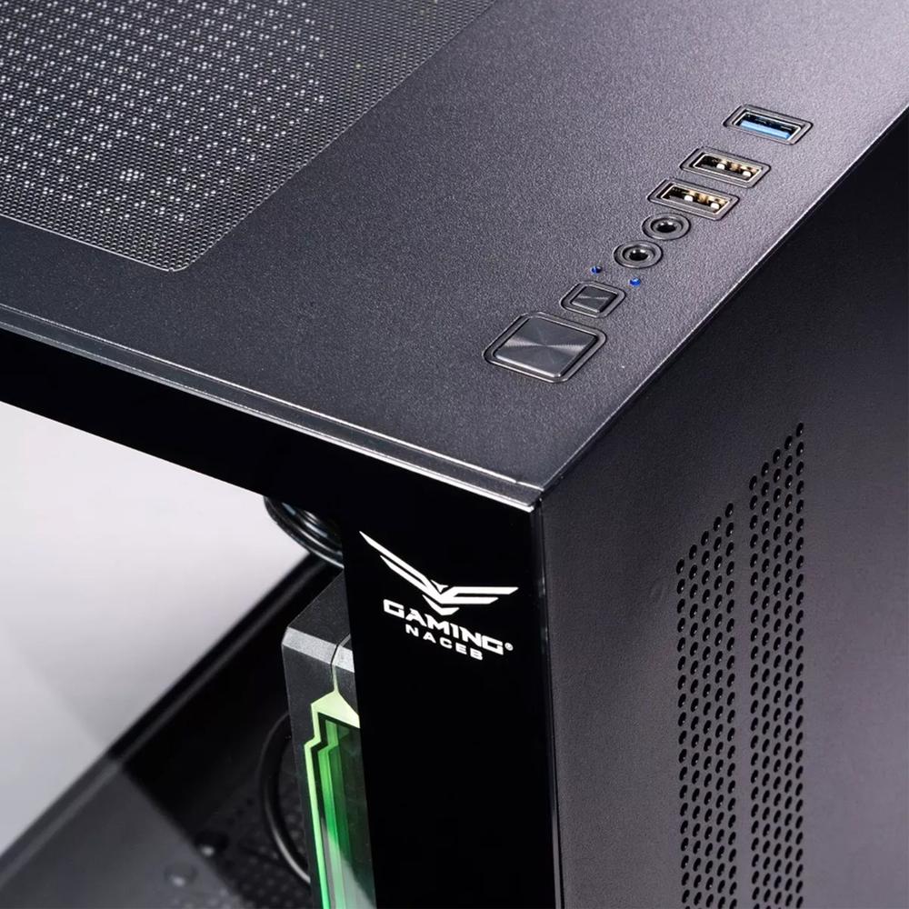 Foto 4 pulgar | Gabinete Gamer Naceb Starfall Micro Atx Mini Torre 3 Fan Cristal Templado Argb Negro