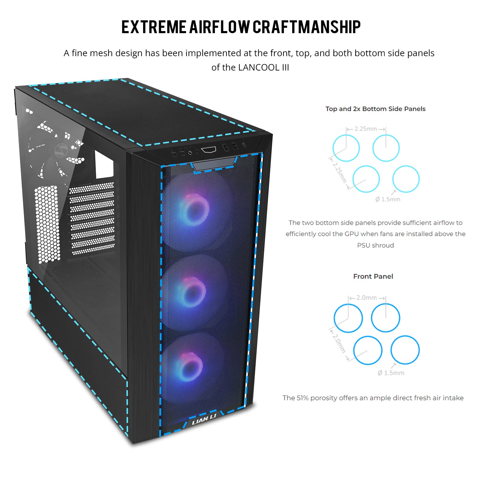 Foto 5 pulgar | Funda Para Pc Lian Li Lancool Iii E-atx Con Ventiladores Rgb Y Vidrio Templado - Venta Internacional.