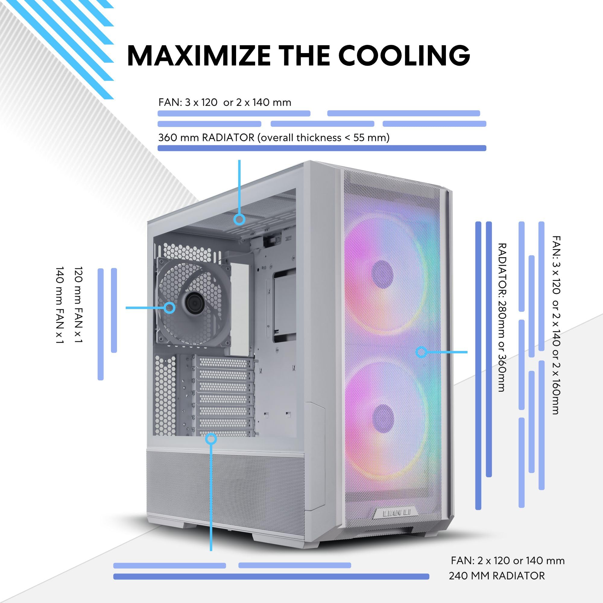 Foto 5 | Case Lian Li Lancool 216 Mid-tower Con Alto Rendimiento De Refrigeración - Venta Internacional.