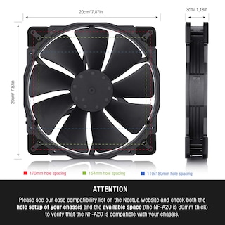Foto 2 | Ventilador Noctua Nf-a20 Pwm Chromax.black.swap 200x30 Mm Para Escritorio - Venta Internacional.