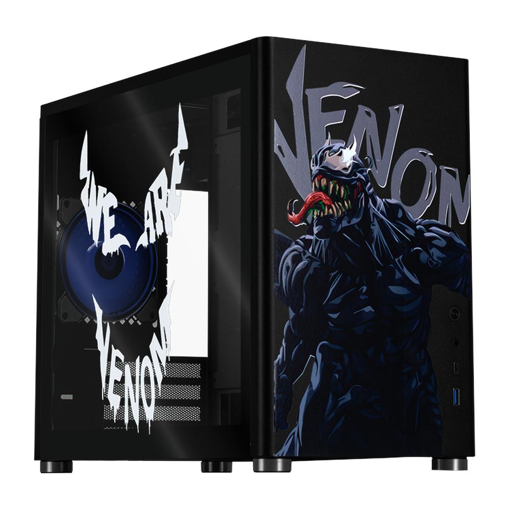 Gabinete Gamer Xtreme Pc Gaming Venom-spider Comic Edition Mini Torre Micro Atx Usb-c Cristal Templado