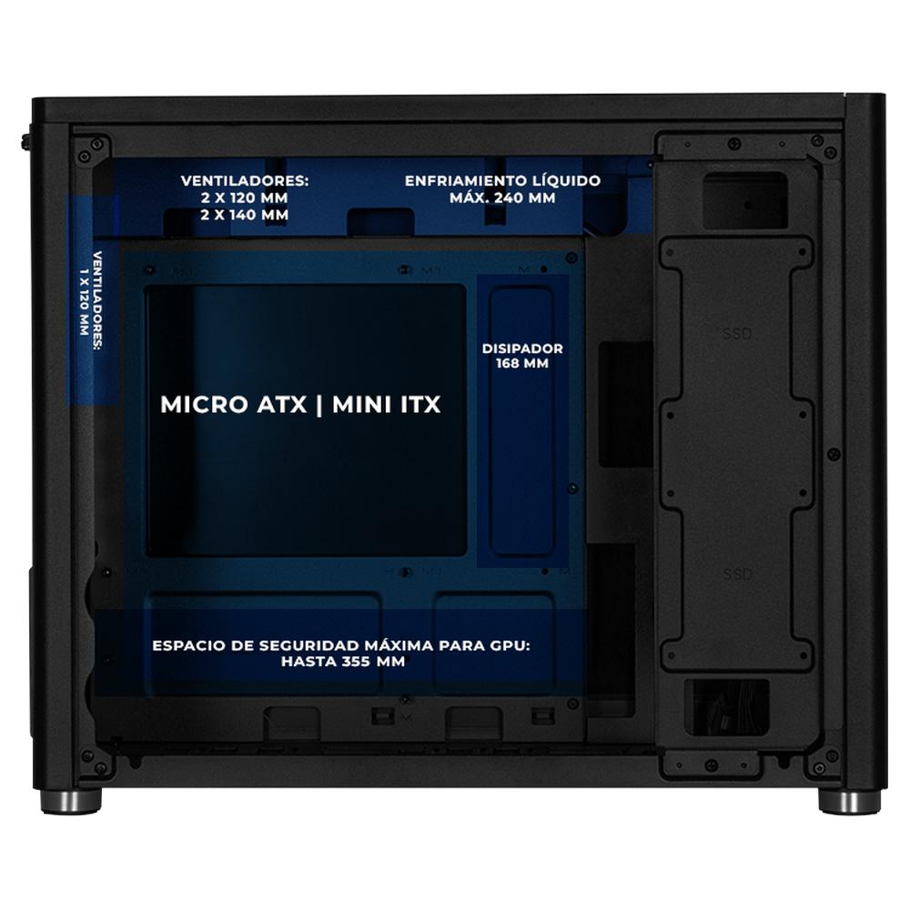 Foto 4 pulgar | Gabinete Gamer Xtreme Pc Gaming Venom-spider Comic Edition Mini Torre Micro Atx Usb-c Cristal Templado