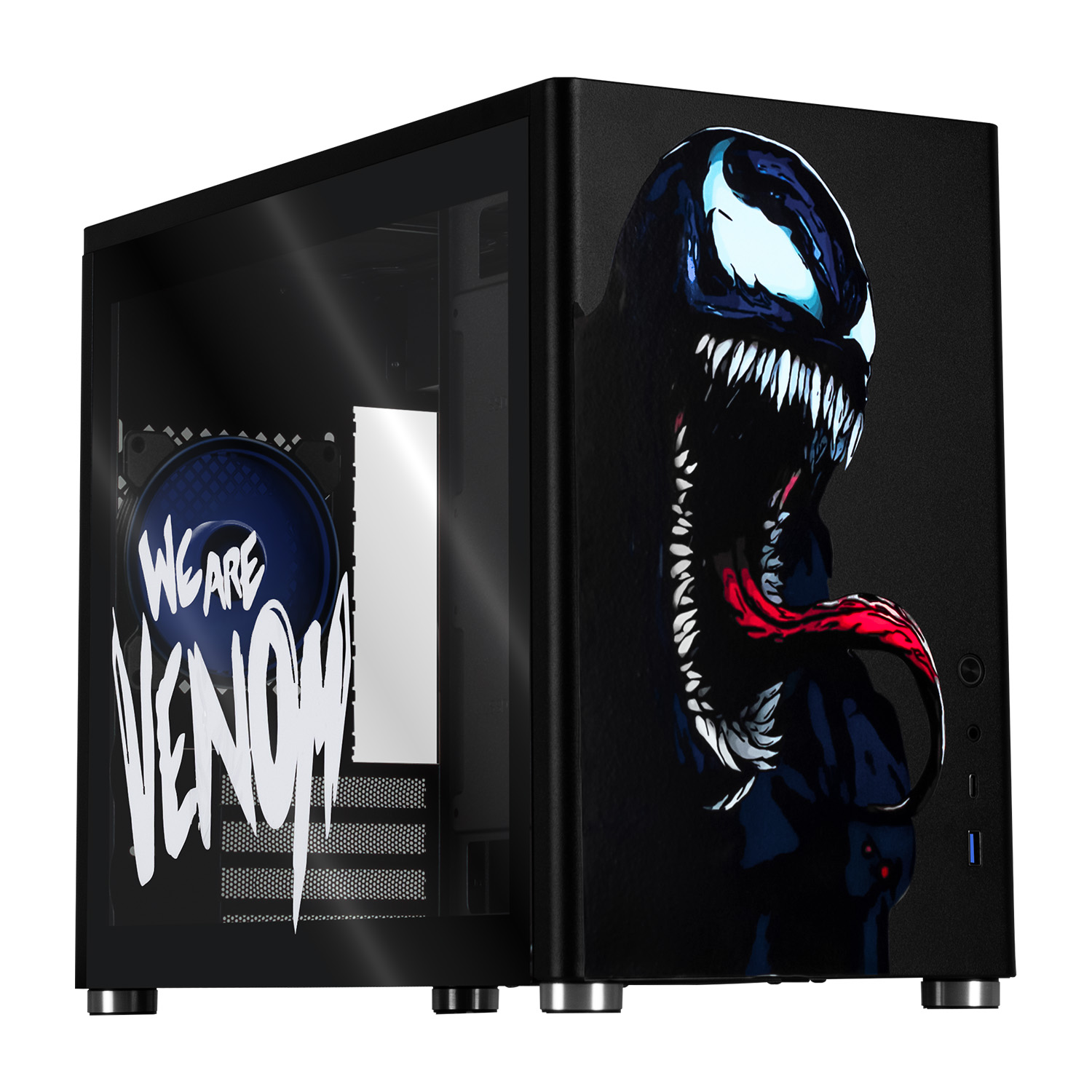 Foto 2 pulgar | Gabinete Gamer Xtreme Pc Gaming Venom Comic Edition Mini Torre Micro Atx Usb-c Cristal Templado