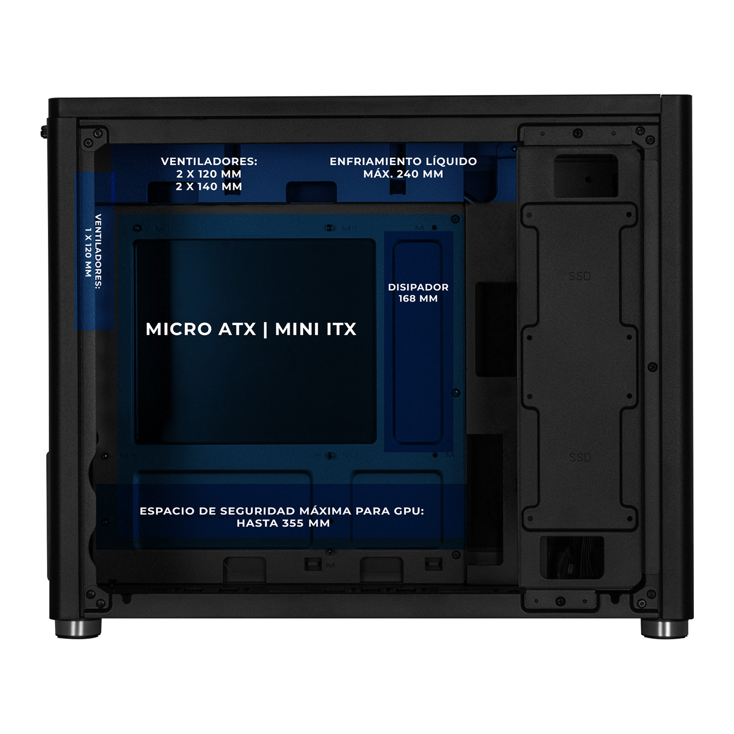 Foto 4 pulgar | Gabinete Gamer Xtreme Pc Gaming Venom Comic Edition Mini Torre Micro Atx Usb-c Cristal Templado