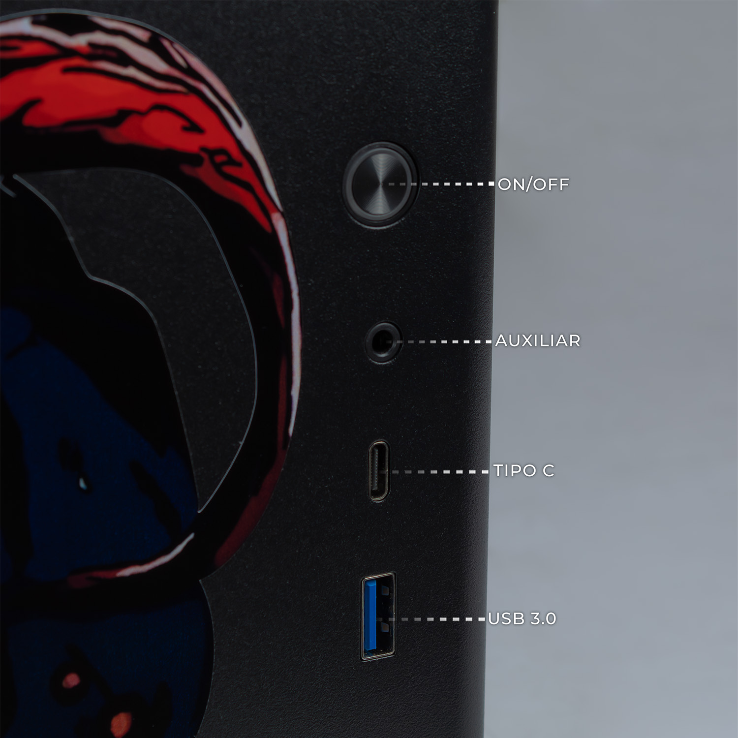 Foto 5 pulgar | Gabinete Gamer Xtreme Pc Gaming Venom Comic Edition Mini Torre Micro Atx Usb-c Cristal Templado