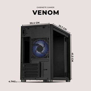 Foto 6 | Gabinete Gamer Xtreme Pc Gaming Venom Comic Edition Mini Torre Micro Atx Usb-c Cristal Templado