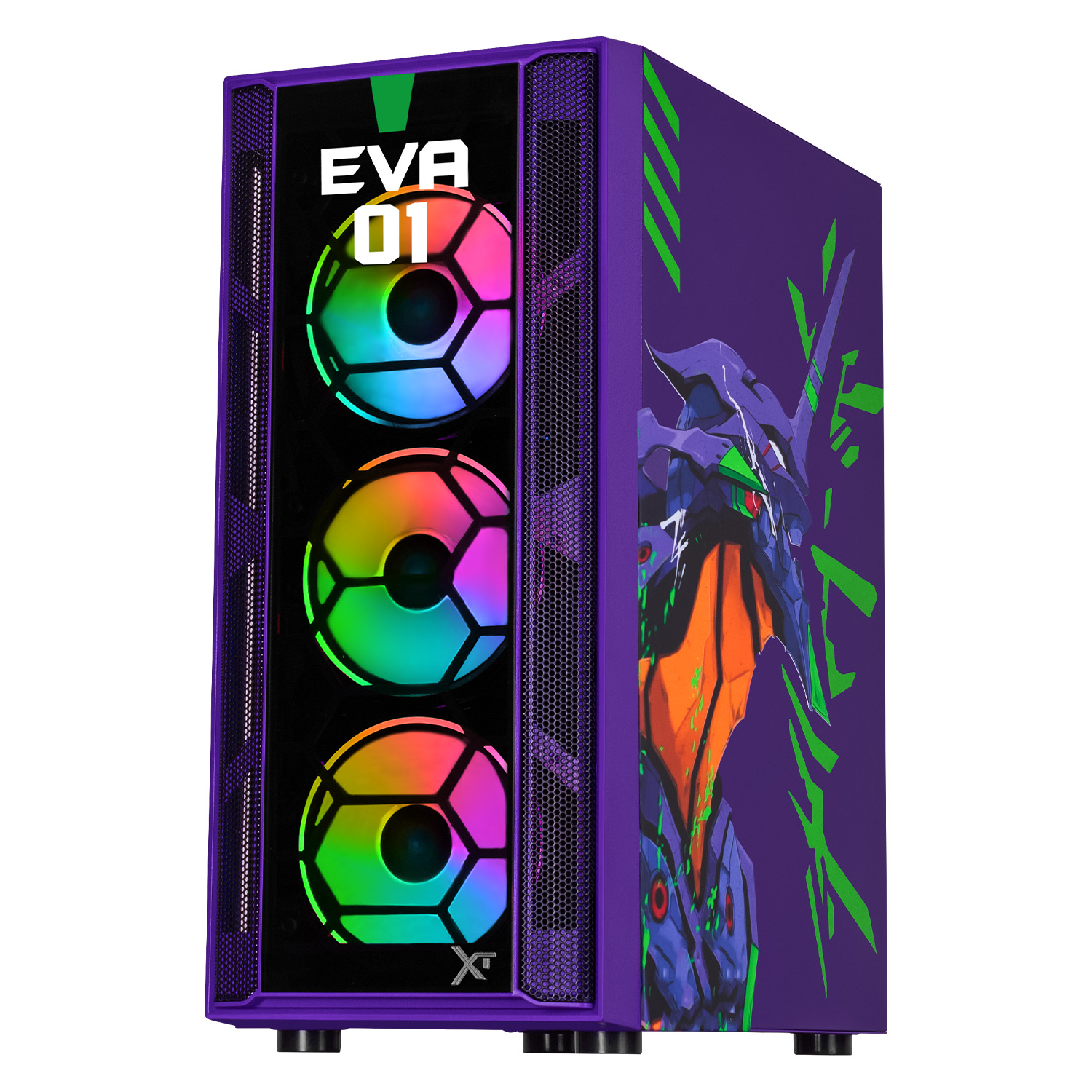 Foto 3 pulgar | Gabinete Gamer Xtreme Pc Gaming Eva 01 Comic Edition Media Torre Atx 4 Fan Argb Cristal Templado
