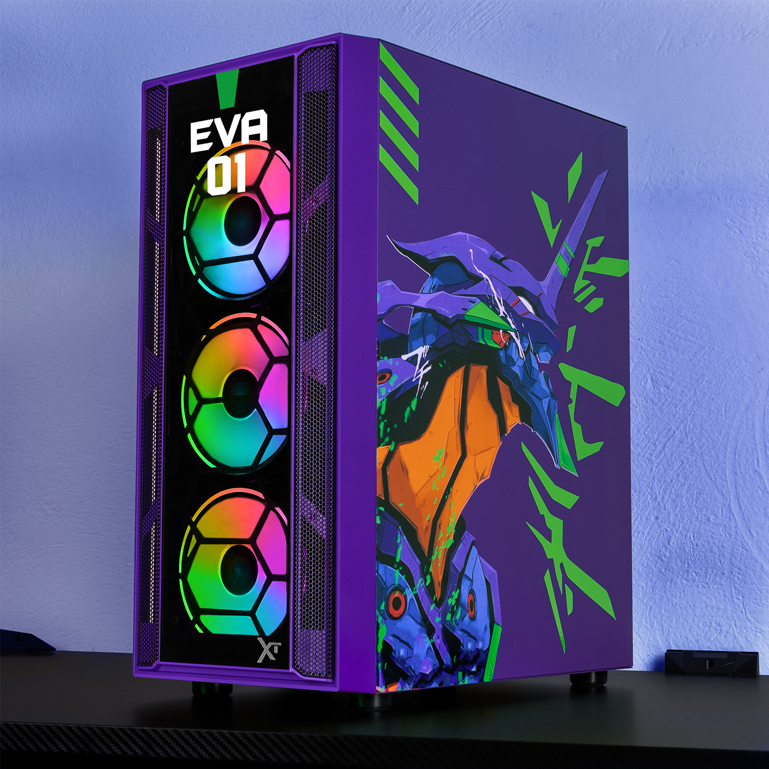 Foto 9 pulgar | Gabinete Gamer Xtreme Pc Gaming Eva 01 Comic Edition Media Torre Atx 4 Fan Argb Cristal Templado