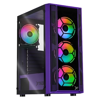 Foto 1 | Gabinete Gamer Xtreme Pc Gaming Kronos Media Torre Atx 4 Fan Argb Cristal Templado Violeta